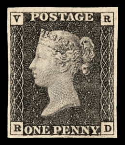 The Black Penny, the first stamp
